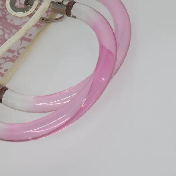 DIOR Trotter Canvas Hand Bag Vinyl Clear Silver - Picture 7 of 14